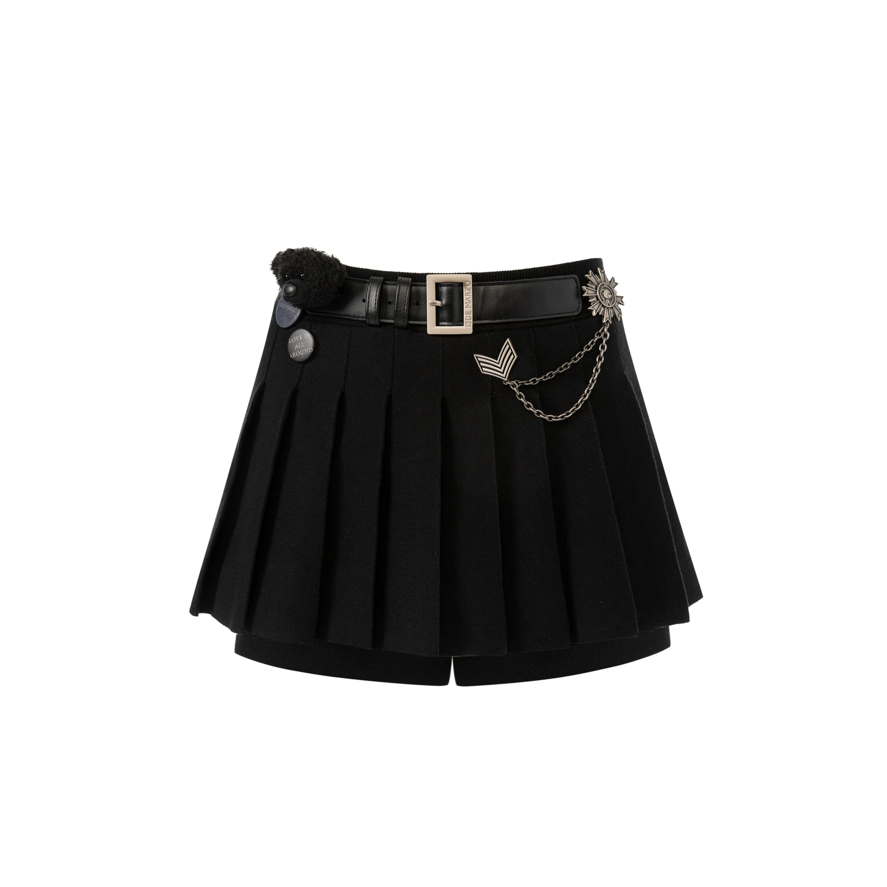 13DE MARZO Badge Punk Knit Skirt