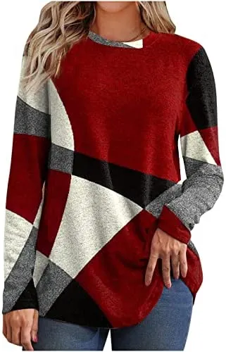 Annabella Creations Womens Cute Floral Print Long Sleeve T Shirts Casual