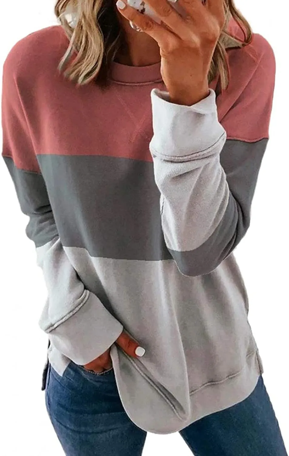 Annabella Creations Womens Cute Floral Print Long Sleeve T Shirts Casual