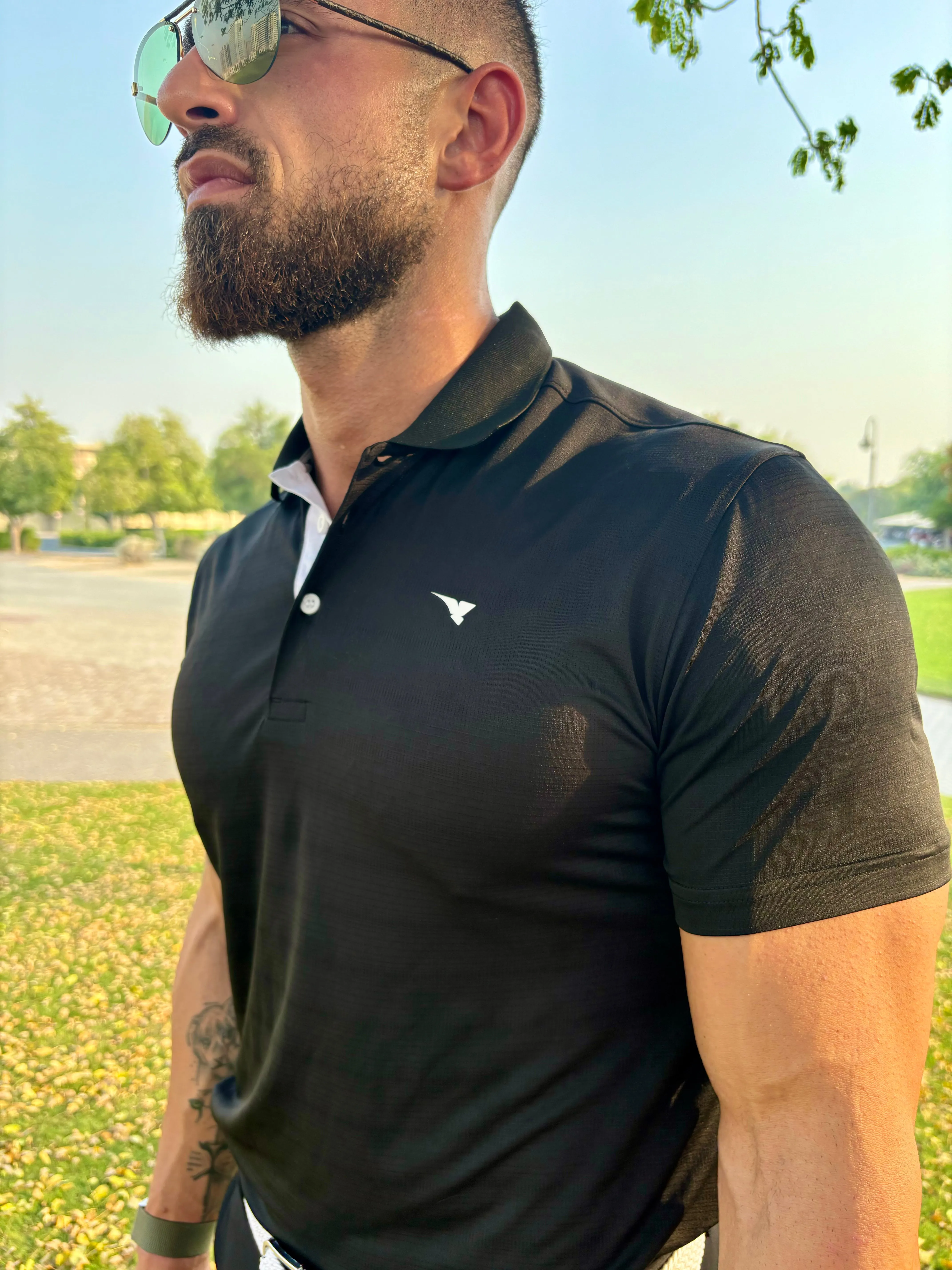 Antiguo Black Men's Golf Polo