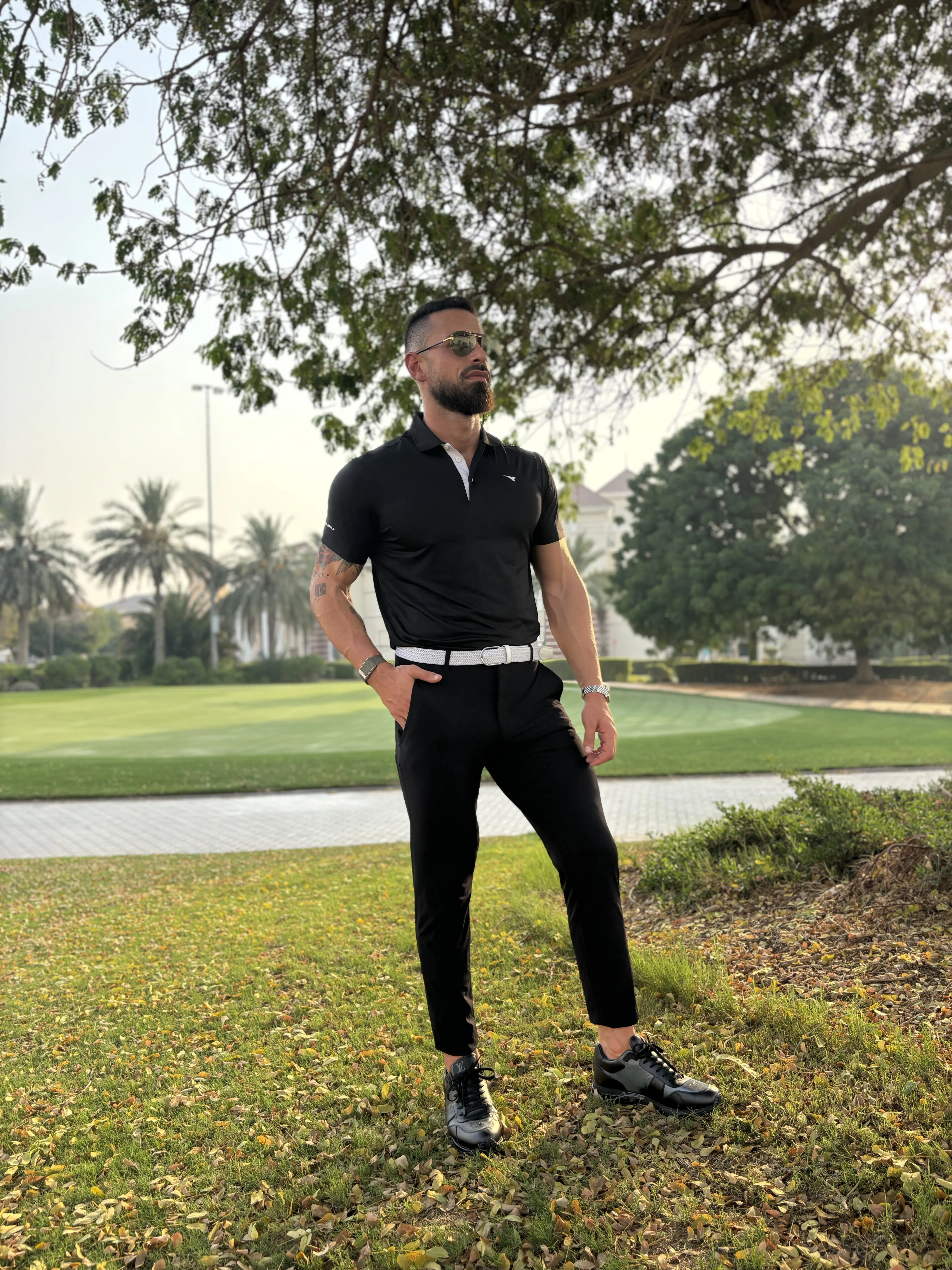 Antiguo Black Men's Golf Polo
