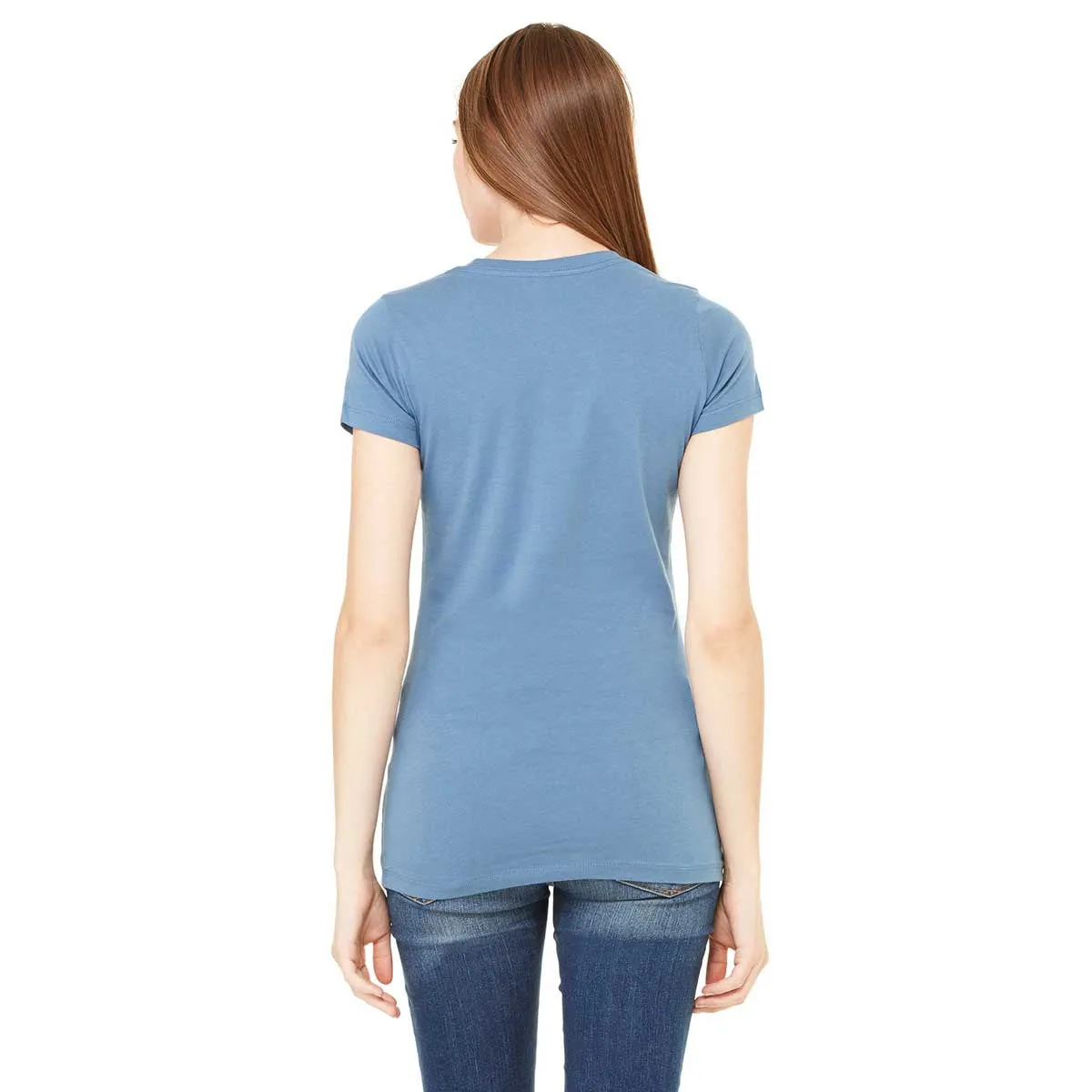 Bella   Canvas Women's Heather Blue Jersey Short-Sleeve T-Shirt