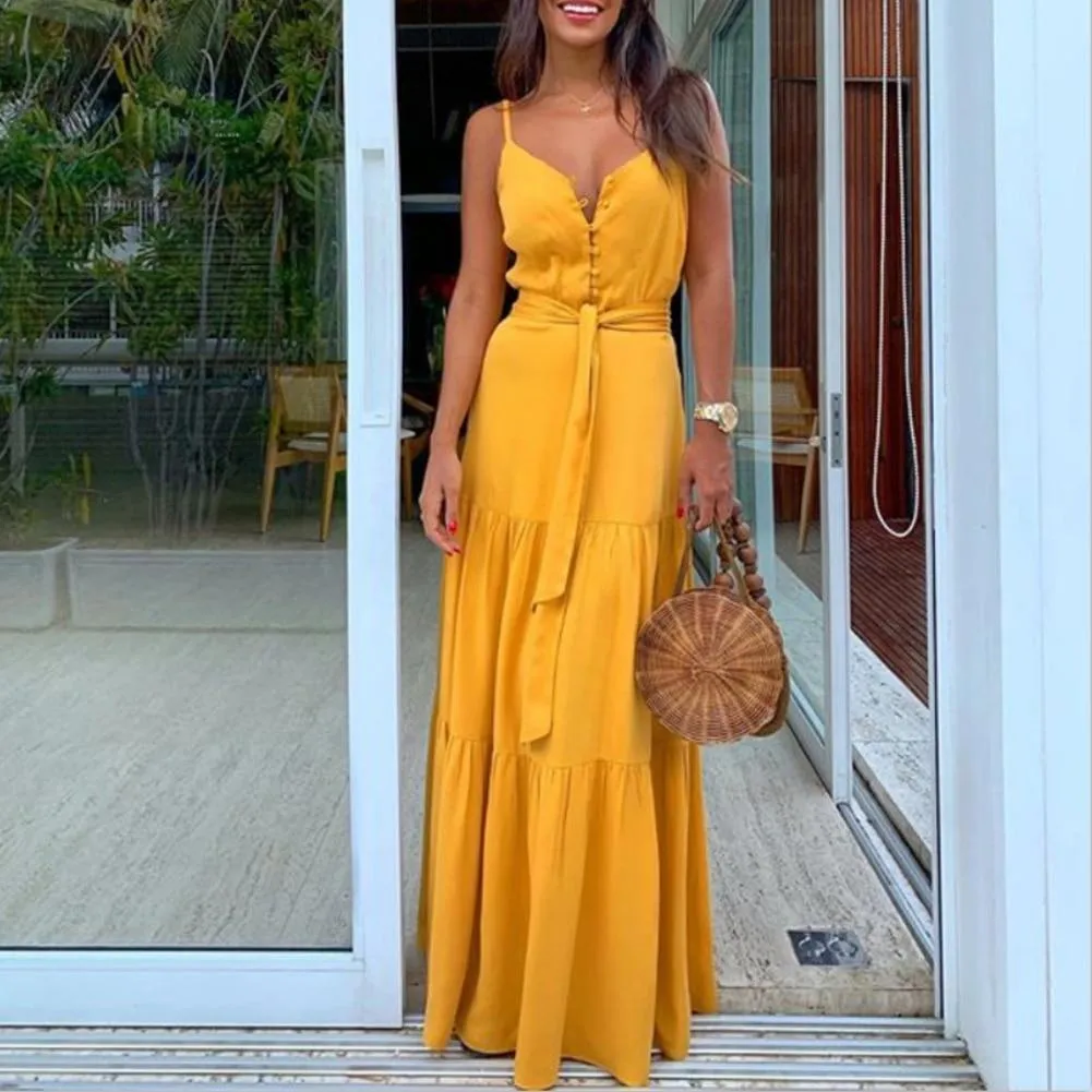 Boho Dress - Strappy Maxi