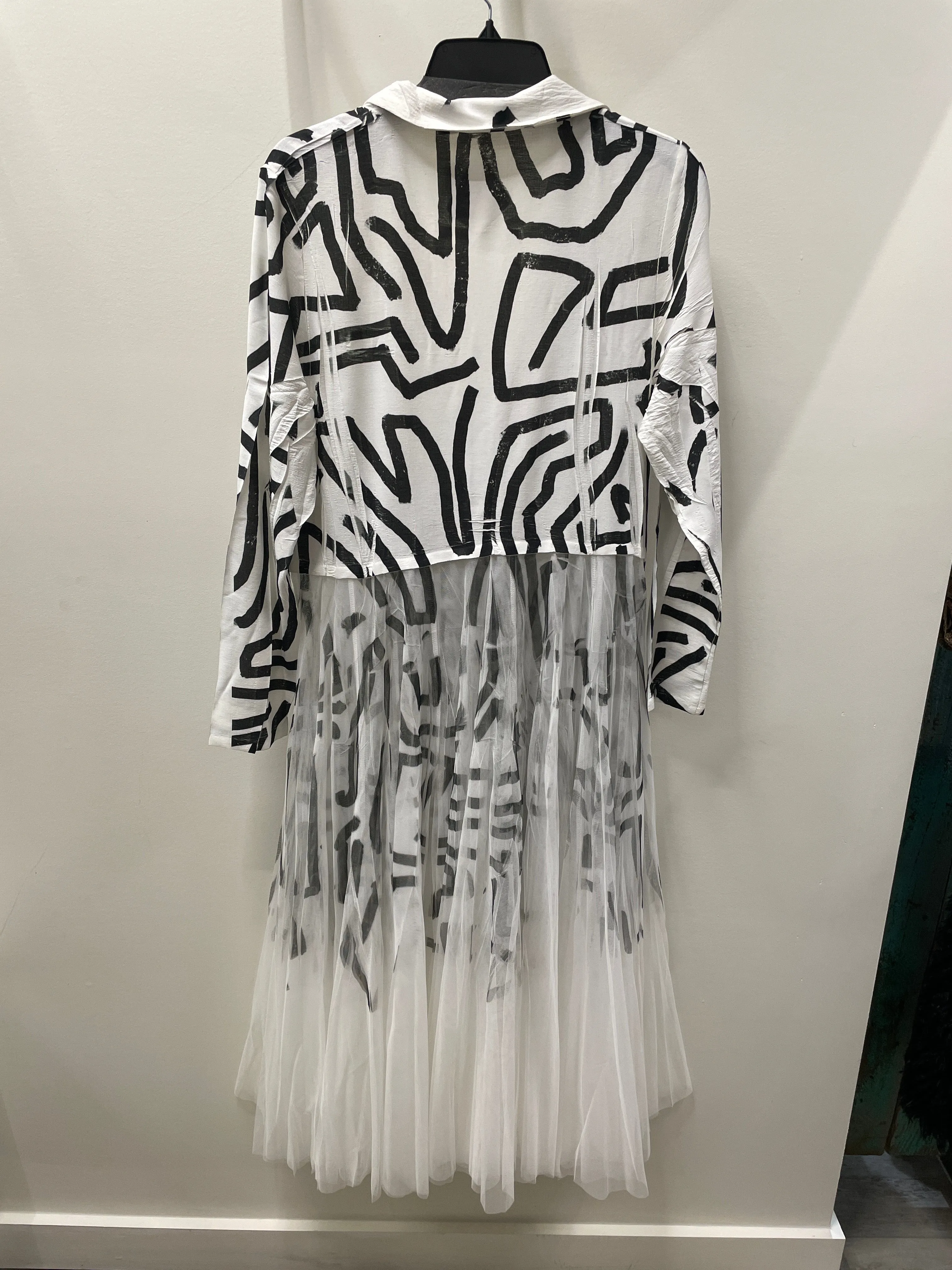 Cardigan Blazer With Long Tulle Skirt in Black by Origami