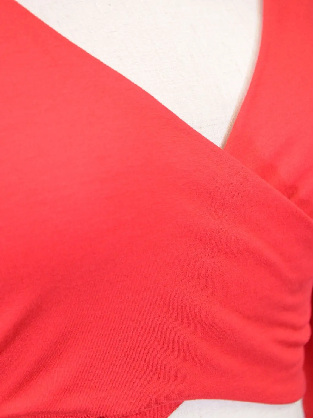 Cherry Mellow Sexy Quarter Length Sleeves Criss Cross Front Cropped Knit Top