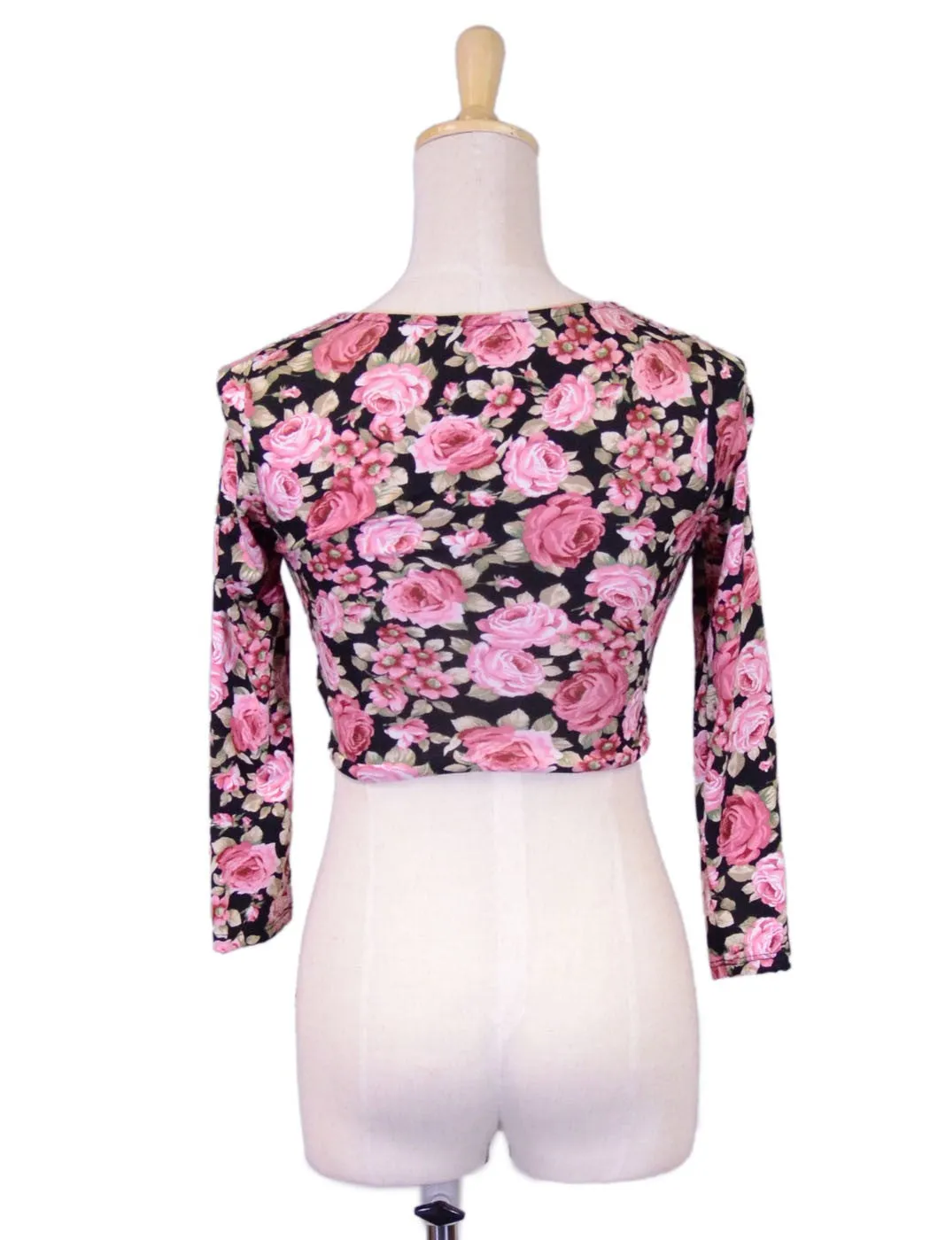 Cherry Mellow Sexy Quarter Length Sleeves Criss Cross Front Cropped Knit Top