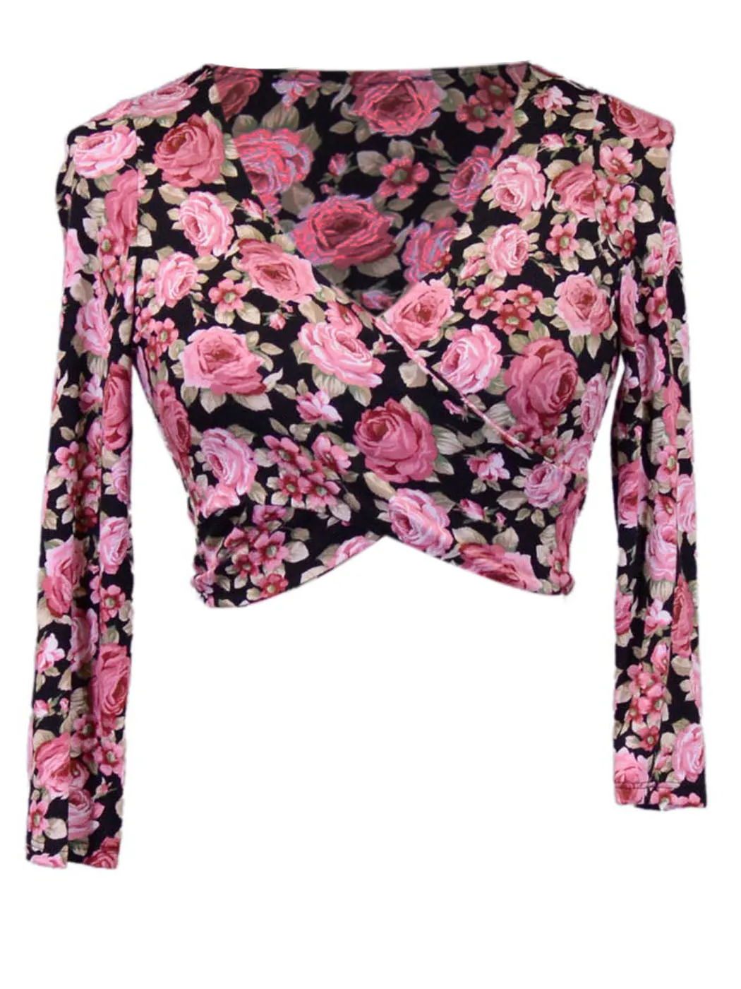 Cherry Mellow Sexy Quarter Length Sleeves Criss Cross Front Cropped Knit Top
