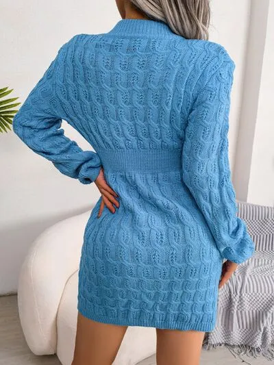 Cute Mini Wrap Sweater Dress