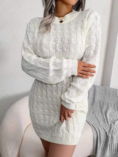 Cute Mini Wrap Sweater Dress