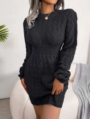 Cute Mini Wrap Sweater Dress