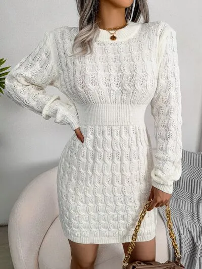 Cute Mini Wrap Sweater Dress