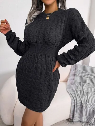 Cute Mini Wrap Sweater Dress