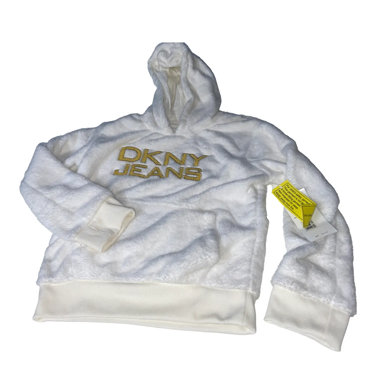DKNY Girls White Polyester Pullover Hoodie 10-12 Years old SKU 5097