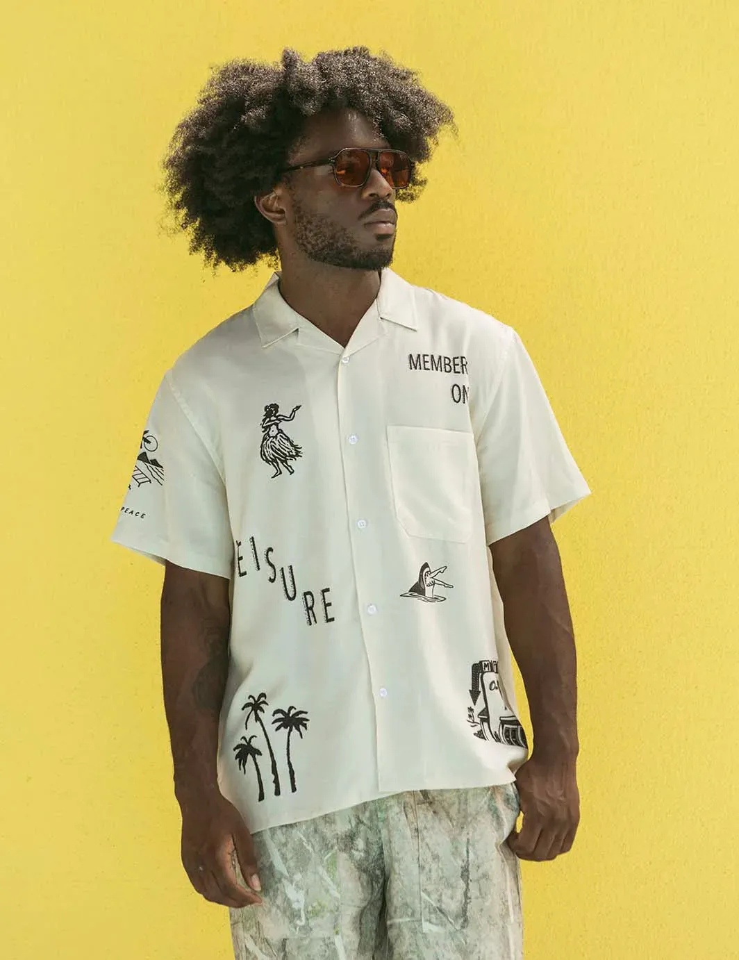 Duvin "Stamped" buttonup Short Sleeve Cabana Shirt
