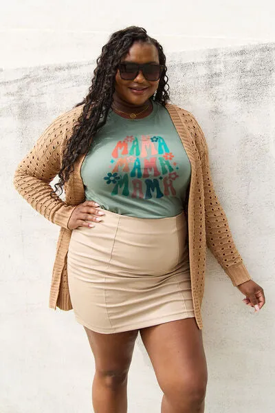 Full Size MAMA Round Neck T-Shirt
