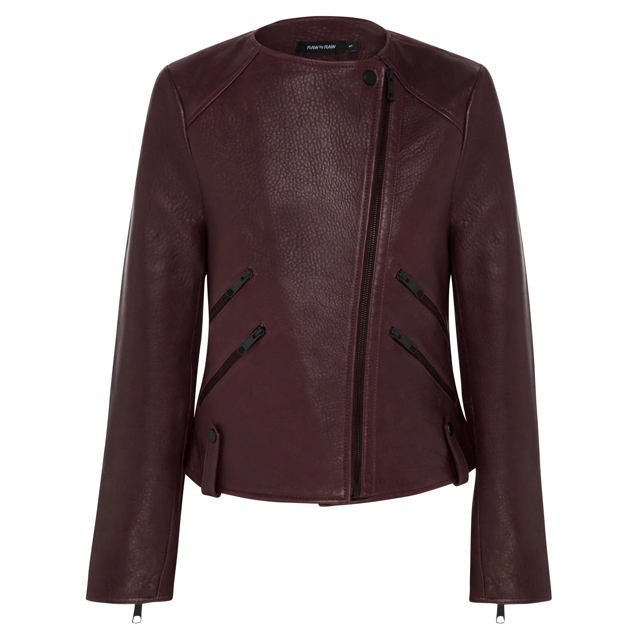 Fulton Leather Jacket - Mulberry