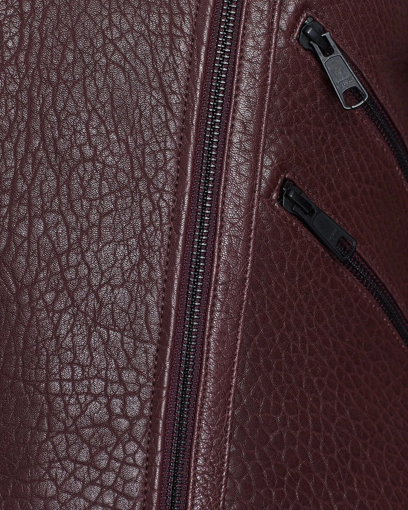 Fulton Leather Jacket - Mulberry