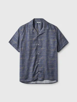 GABBA Blue Brown Floral Shirt