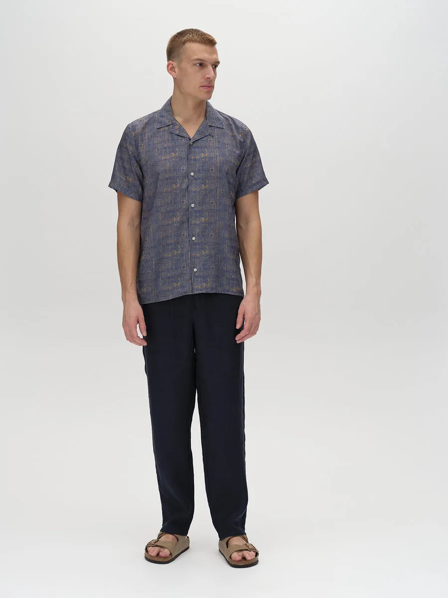 GABBA Blue Brown Floral Shirt