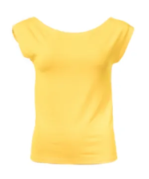Gele top met korte mouw | Froy & Dind shirt Ada sulpur yellow