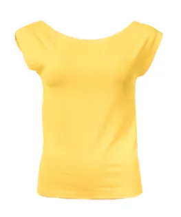 Gele top met korte mouw | Froy & Dind shirt Ada sulpur yellow