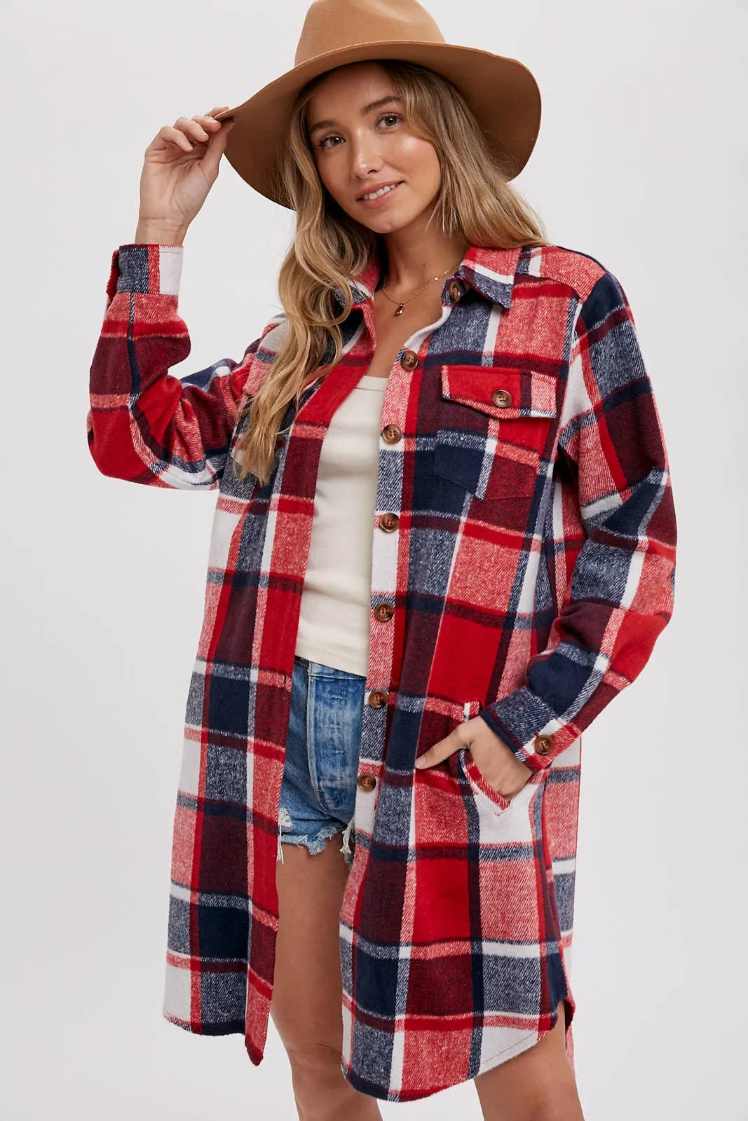 Green & Navy Flannel Shacket