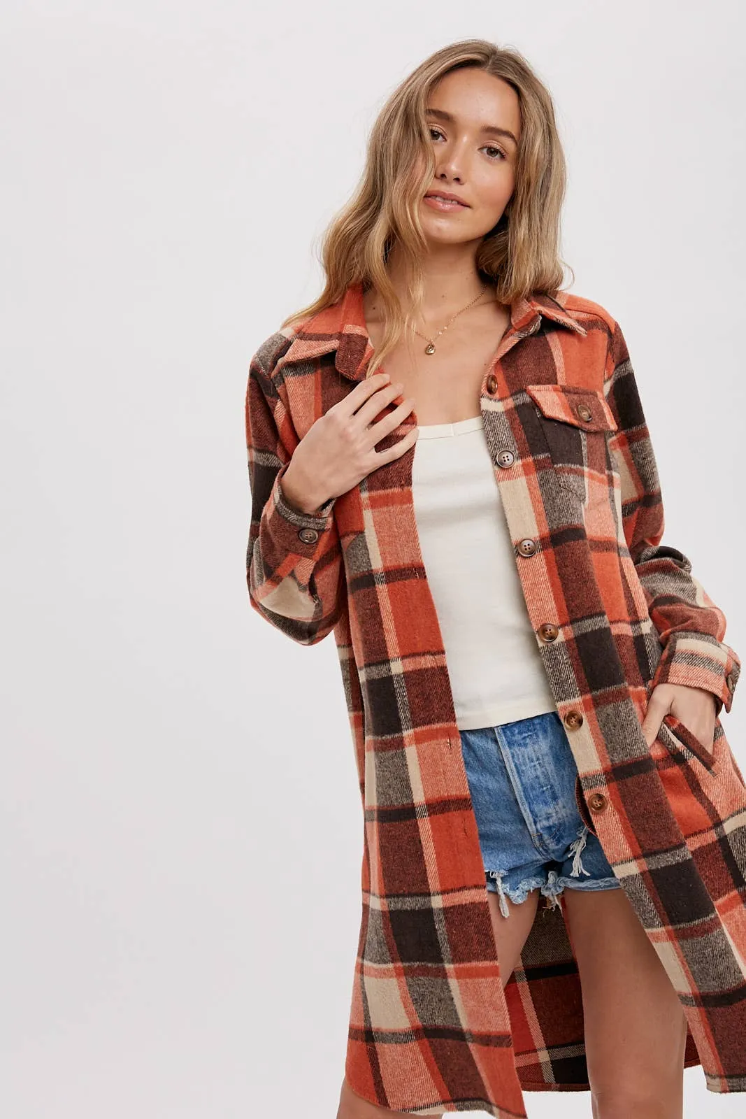 Green & Navy Flannel Shacket