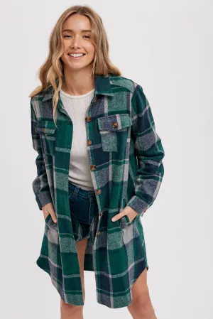 Green & Navy Flannel Shacket