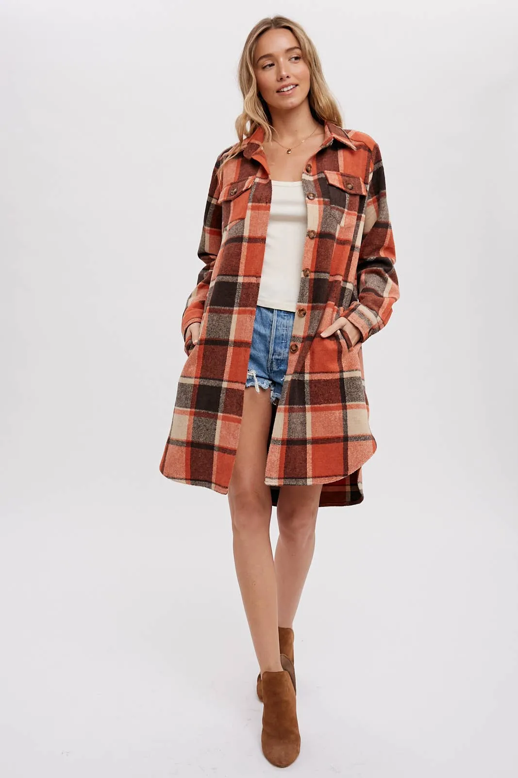 Green & Navy Flannel Shacket