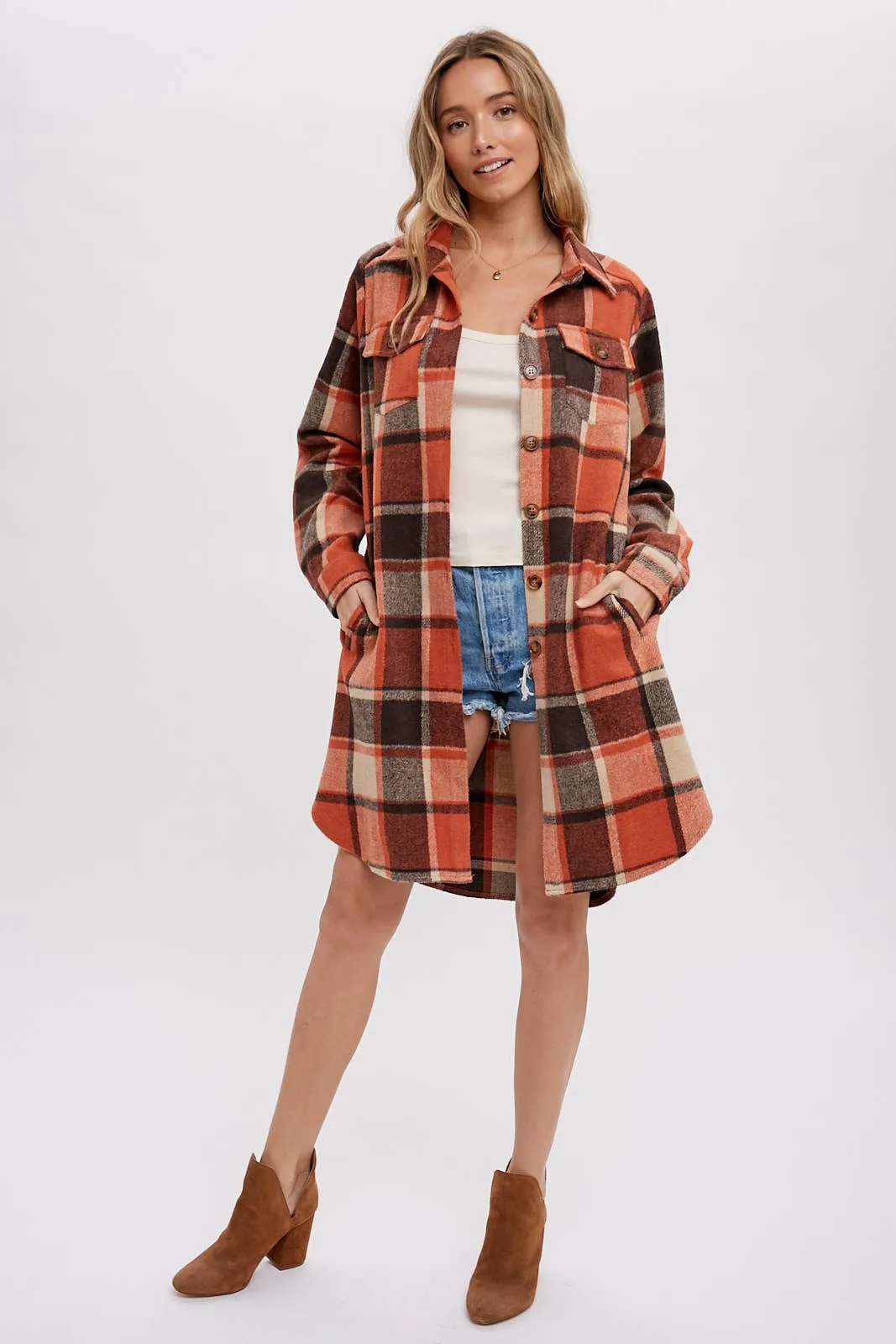 Green & Navy Flannel Shacket