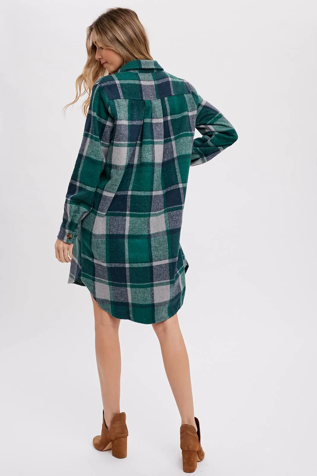 Green & Navy Flannel Shacket