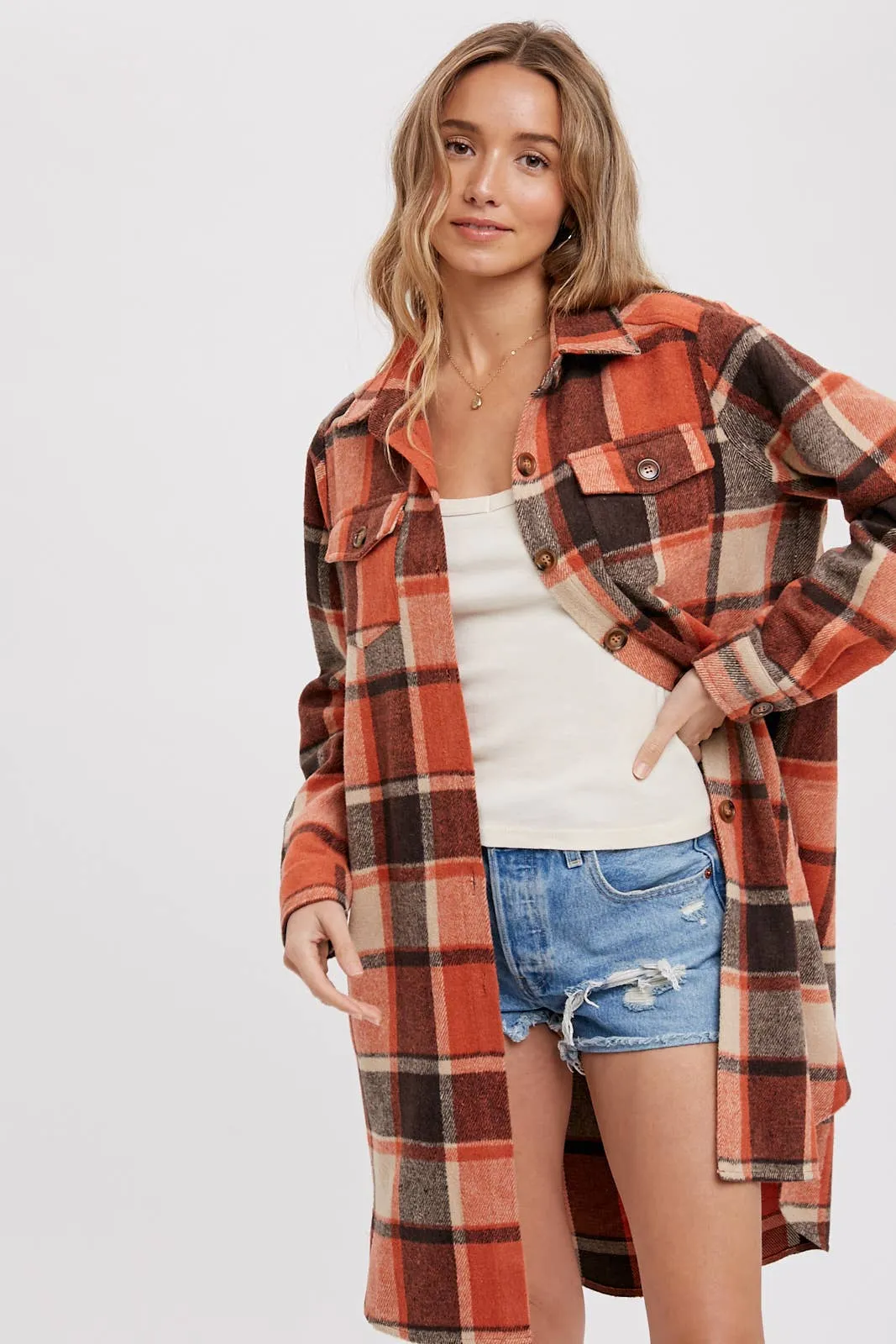 Green & Navy Flannel Shacket