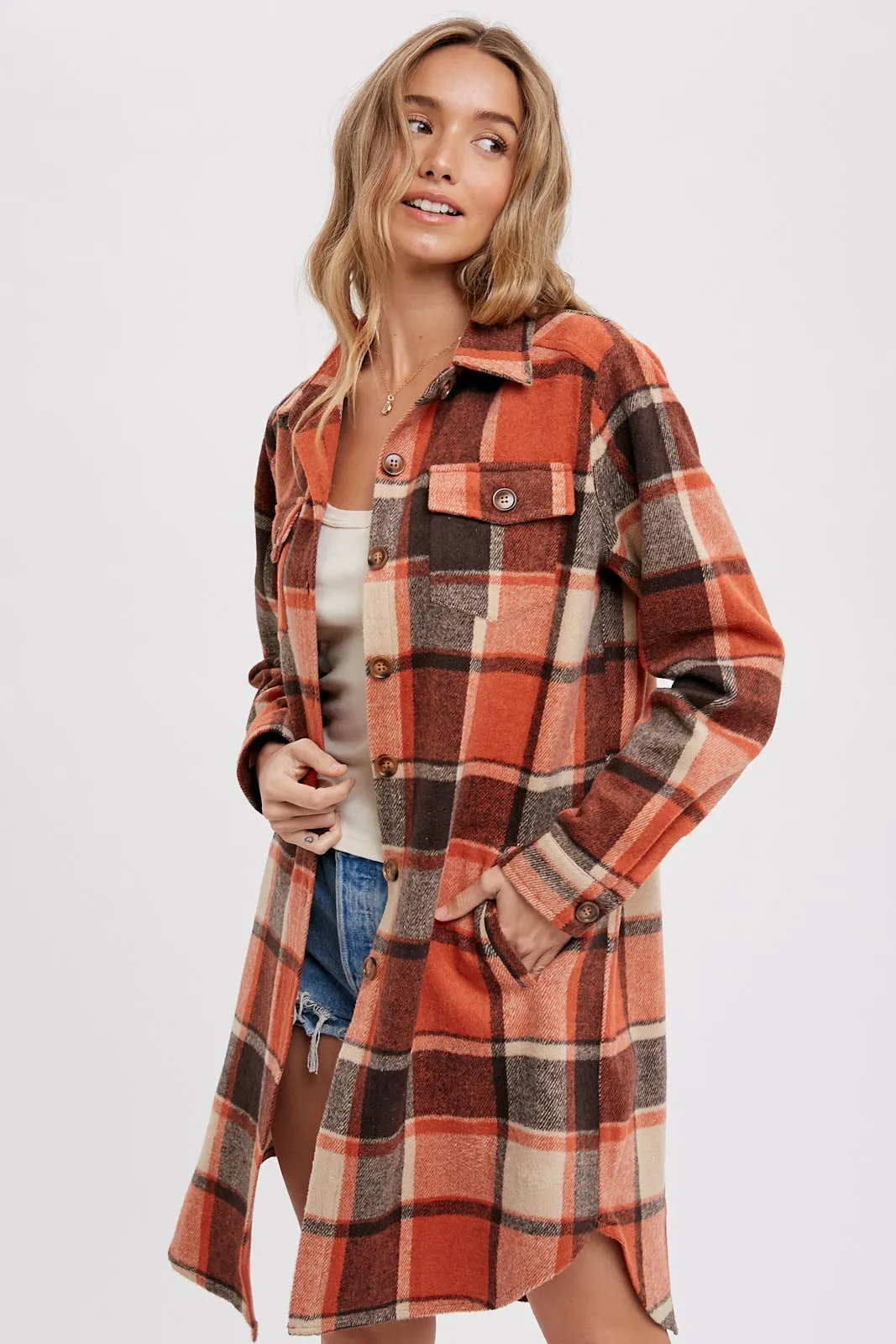 Green & Navy Flannel Shacket