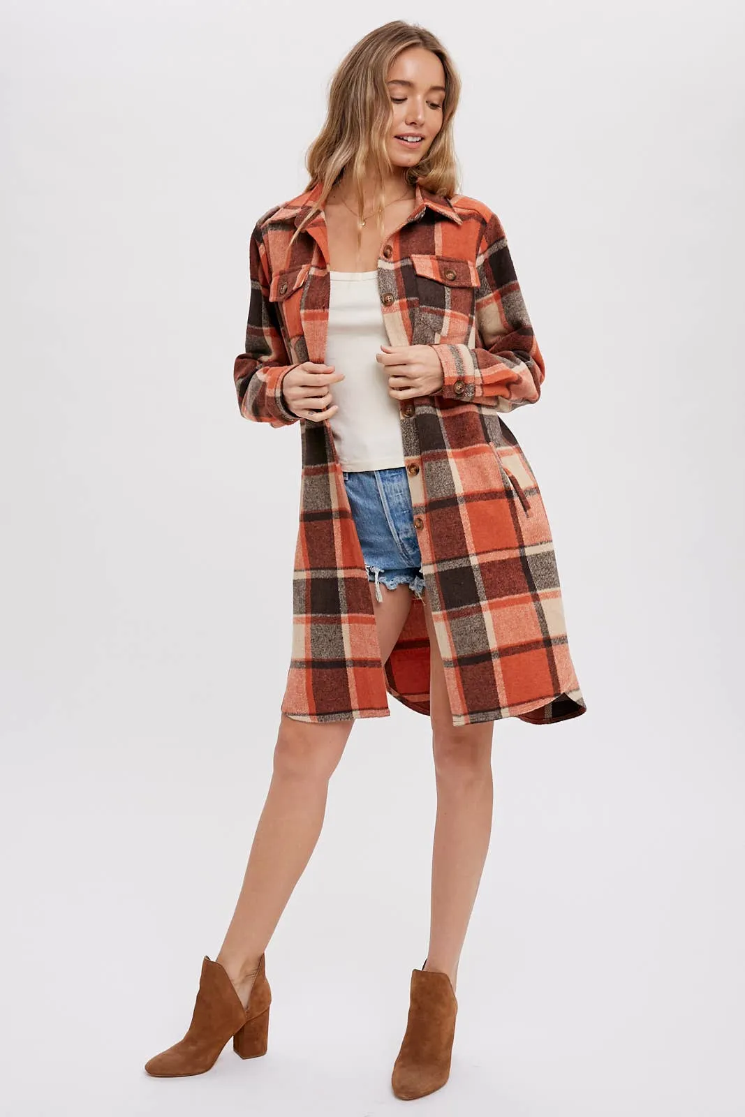 Green & Navy Flannel Shacket