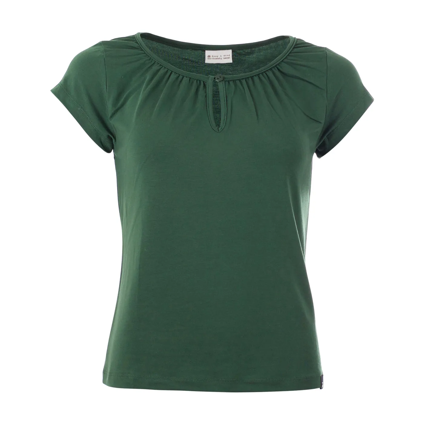 Groene top met geplooide hals | Froy & Dind shirt Charlotte green