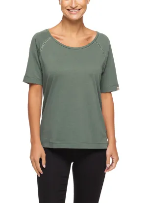 Groene top met leuk detail | Ragwear rawel organic top olive