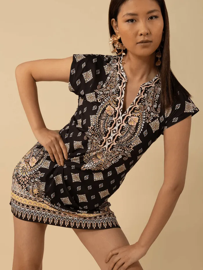 Hale Bob MAEVE Black Print Jersey Dress 3ZAR610B