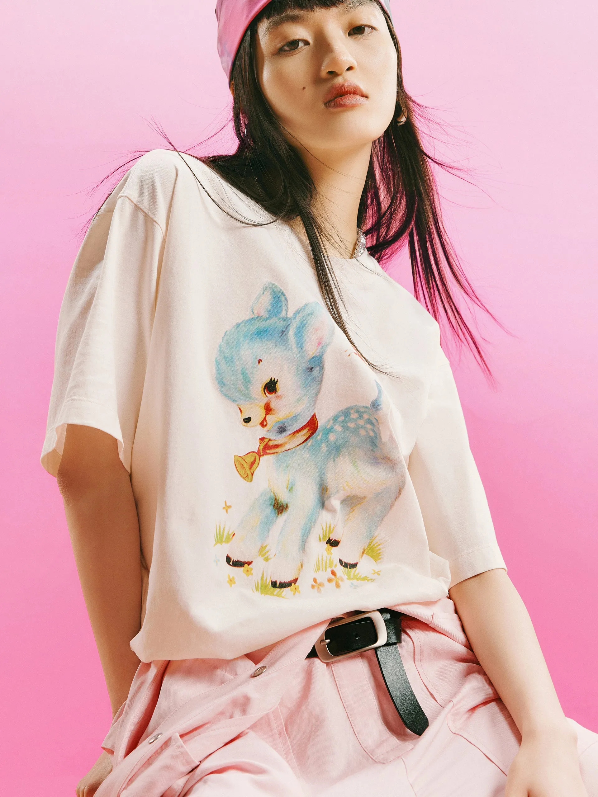 HOT SALE Cartoon Print Cotton T-shirt