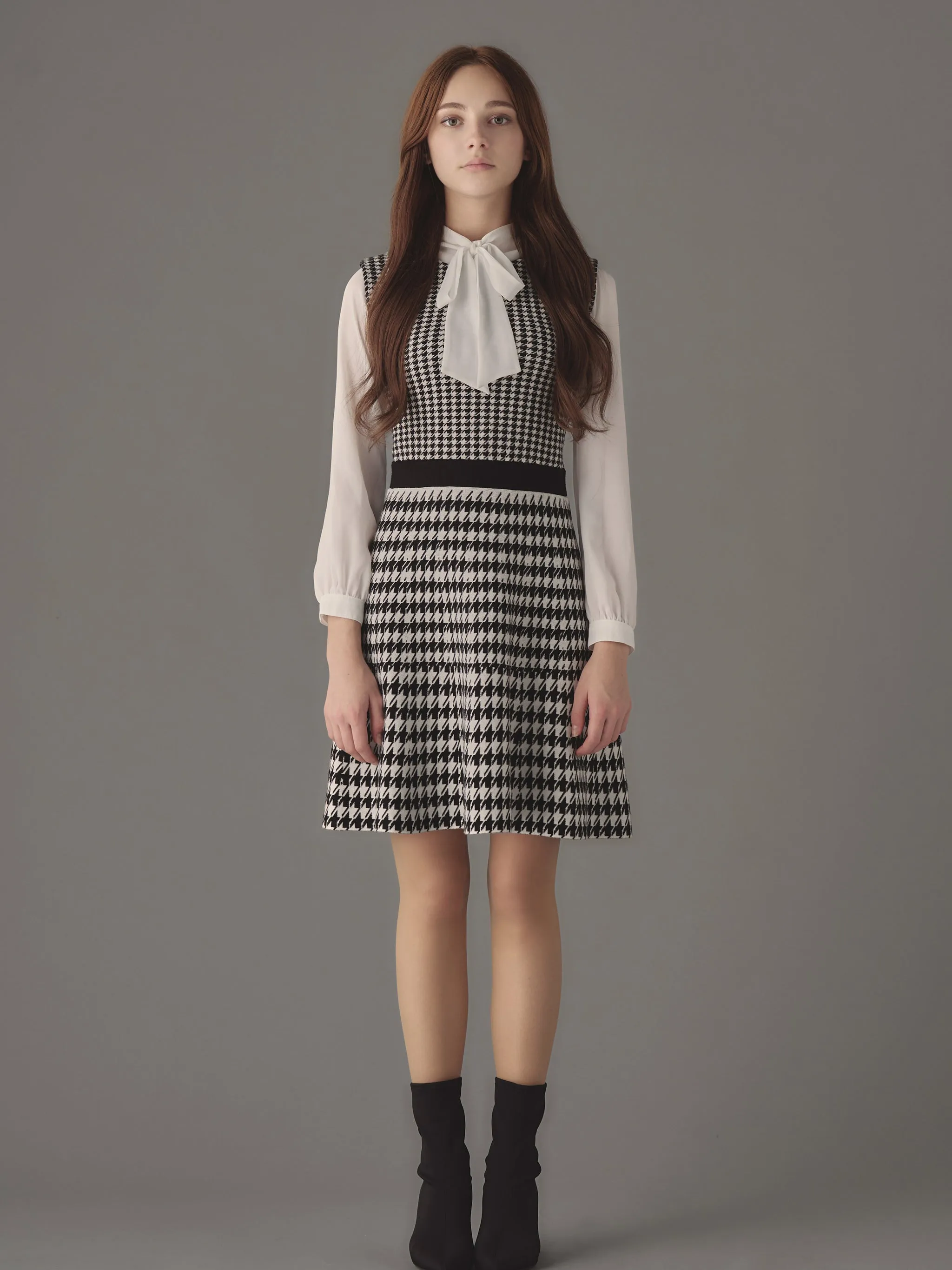 Houndstooth Knit Dress