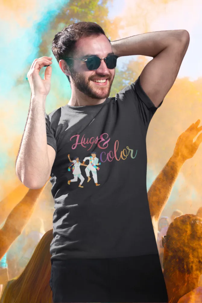 Hugs & Colors. Holi T-shirt for men
