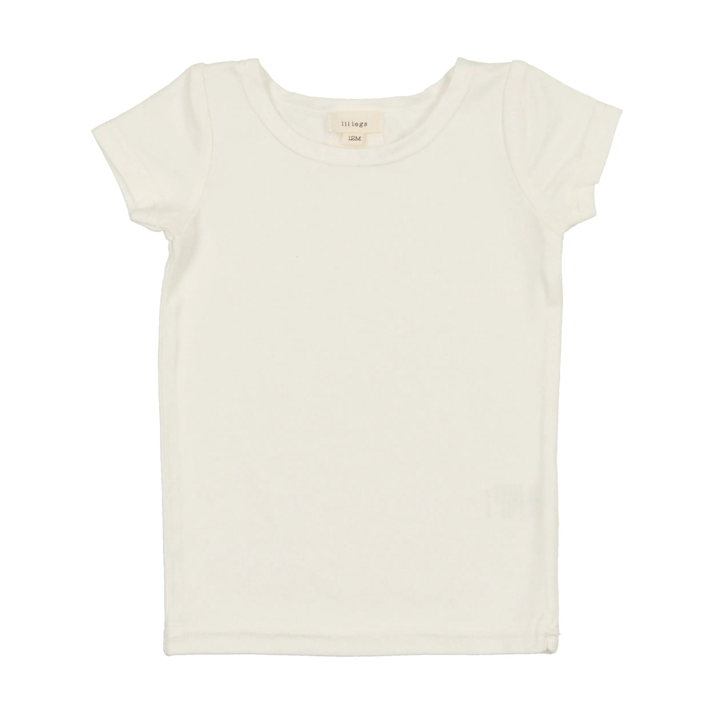 Lil Legs Bamboo Tee Short Sleeve- Winter White