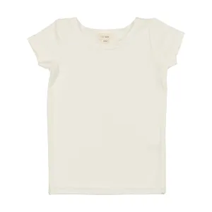 Lil Legs Bamboo Tee Short Sleeve- Winter White