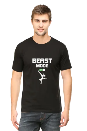 Men Half Sleeves Classic T-Shirt - Beast Mode On