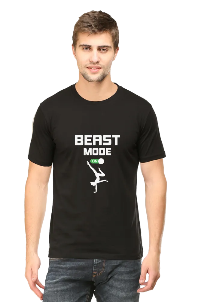 Men Half Sleeves Classic T-Shirt - Beast Mode On
