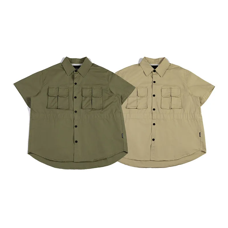 Men T-Shirt Summer Men's Lapel Shirt Casual Retro Short Sleeve