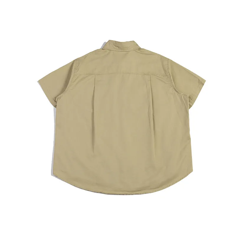 Men T-Shirt Summer Men's Lapel Shirt Casual Retro Short Sleeve