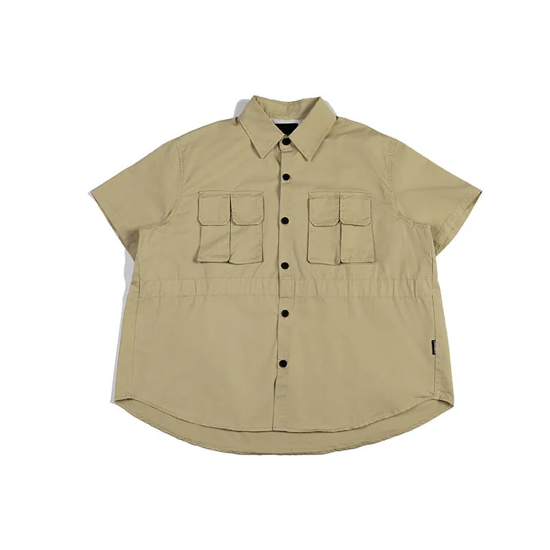 Men T-Shirt Summer Men's Lapel Shirt Casual Retro Short Sleeve