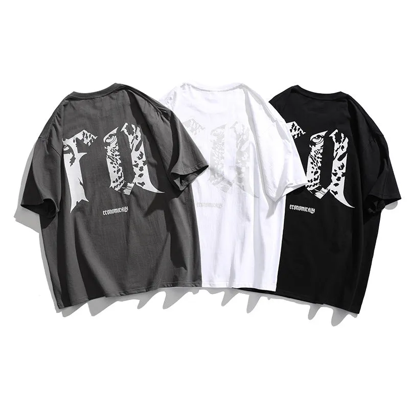 Men T-Shirt Summer Men's Printed T-shirt Loose Retro