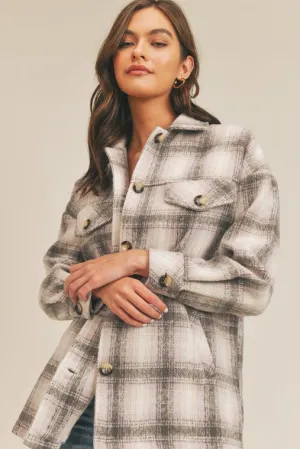 Norma Oversized Plaid Shacket (Lilac)