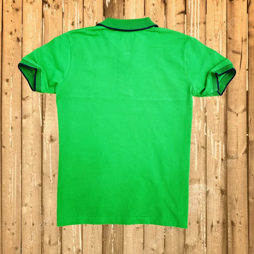 Parrot Green with Navy & White Stripes